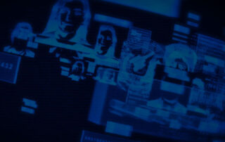 Blue Print Image of Peoples Heads/TV Screens